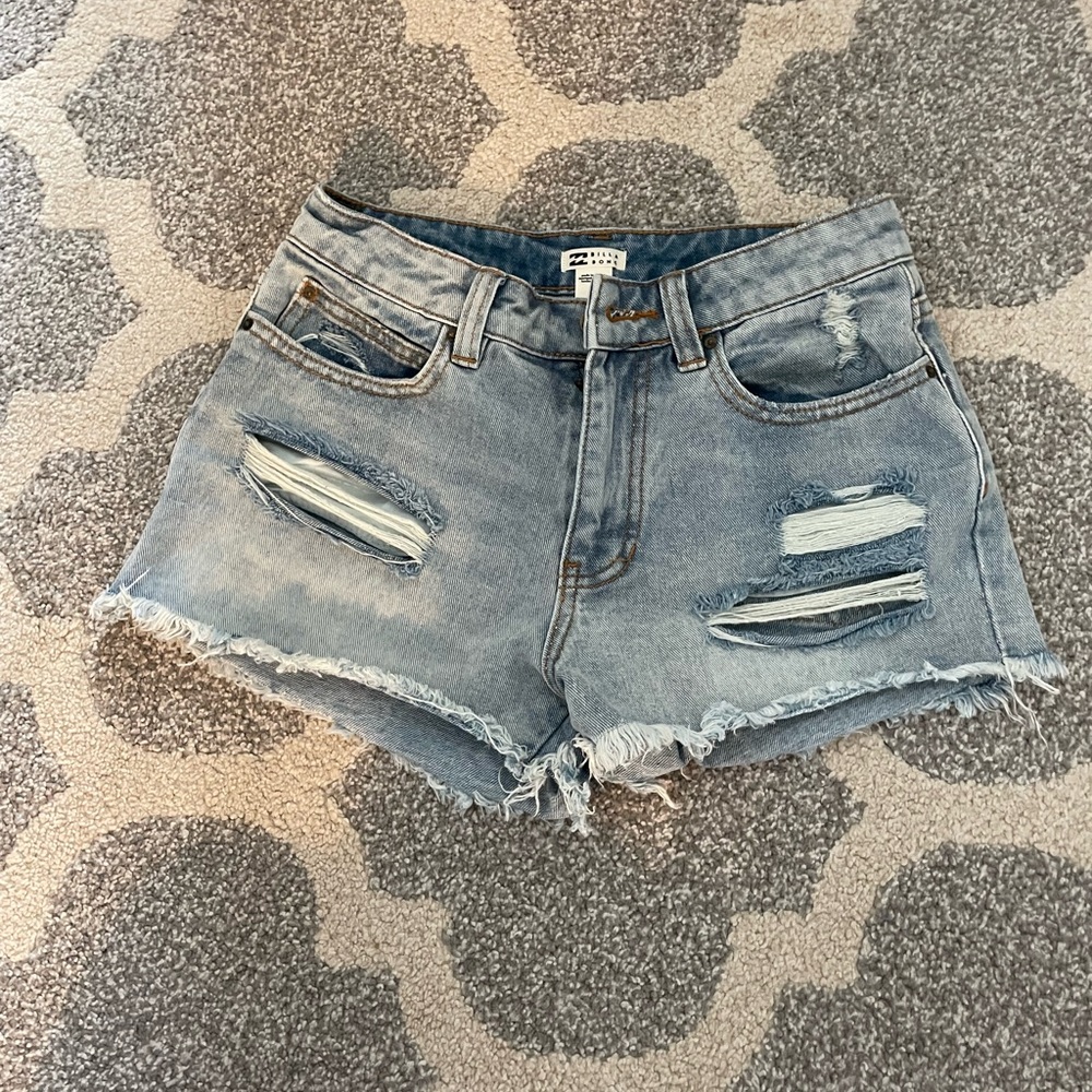 Billabong Washed Ripped Jean Shorts (Size 24)